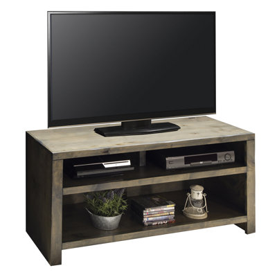 Rustic 48" Tv Table For Up To 55" Tvs, , No Assembly, Knotty Alder Pieced In Design Functionality
