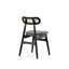 Ensemble de 4 chaises de salle à manger Oliver noir et canne avec sièges rembourrés gris Oliver-72064405