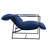 Upholstered Modern Metal Framed Blue Polyester Blend Sling Accent Chair-768193205