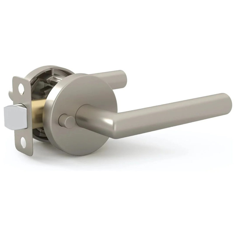 Poignées de porte intérieures réversibles avec rosette ronde en 4 finitions Mega Poignées RONN - Serrure d'intimité pour chambre à coucher, salle de bain, bureau - Convient aux portes standard