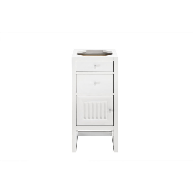 Athens 15" W Freestanding Bathroom Cabinet, Left Handed, Glossy White