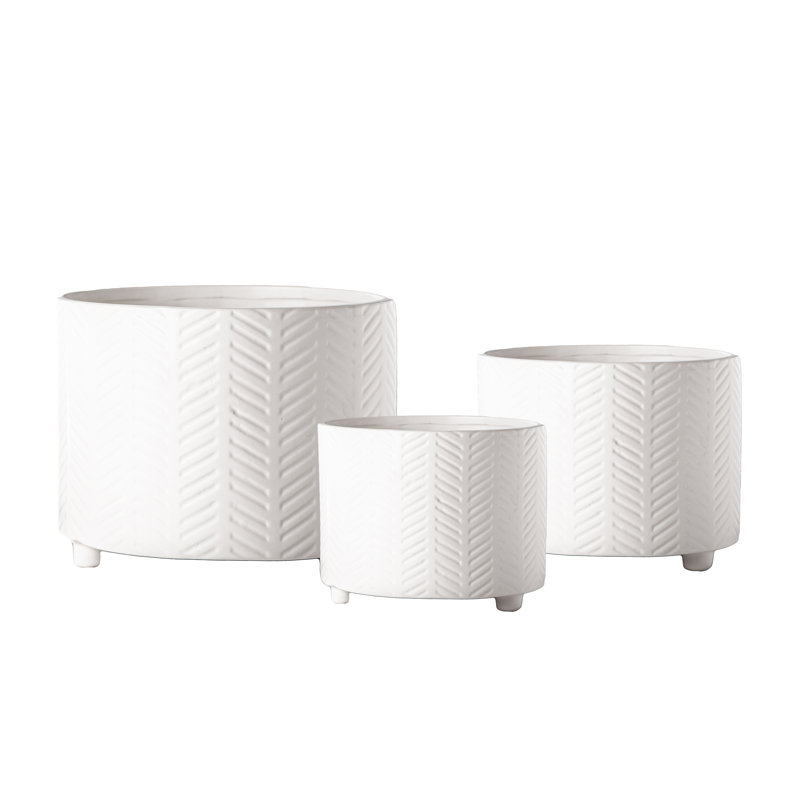 Ensemble de pots de fleurs en céramique 3 pièces