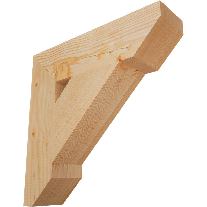 3 1/2"W x 16"D x 16"H Traditional Slat Smooth Bracket, Douglas Fir, Douglas Fir, 16" H x 3.5" W x 16" D