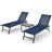 Outdoor Metal Chaise Lounge with Table-656384991