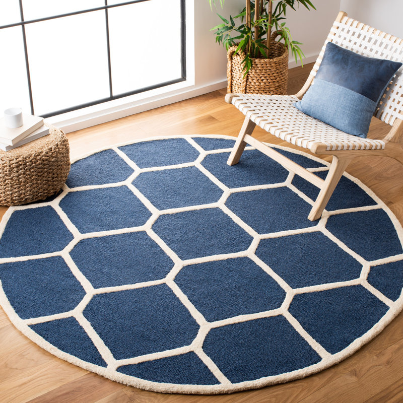 Cambridge Hand Tufted Wool Geometric Rug, Round 6'