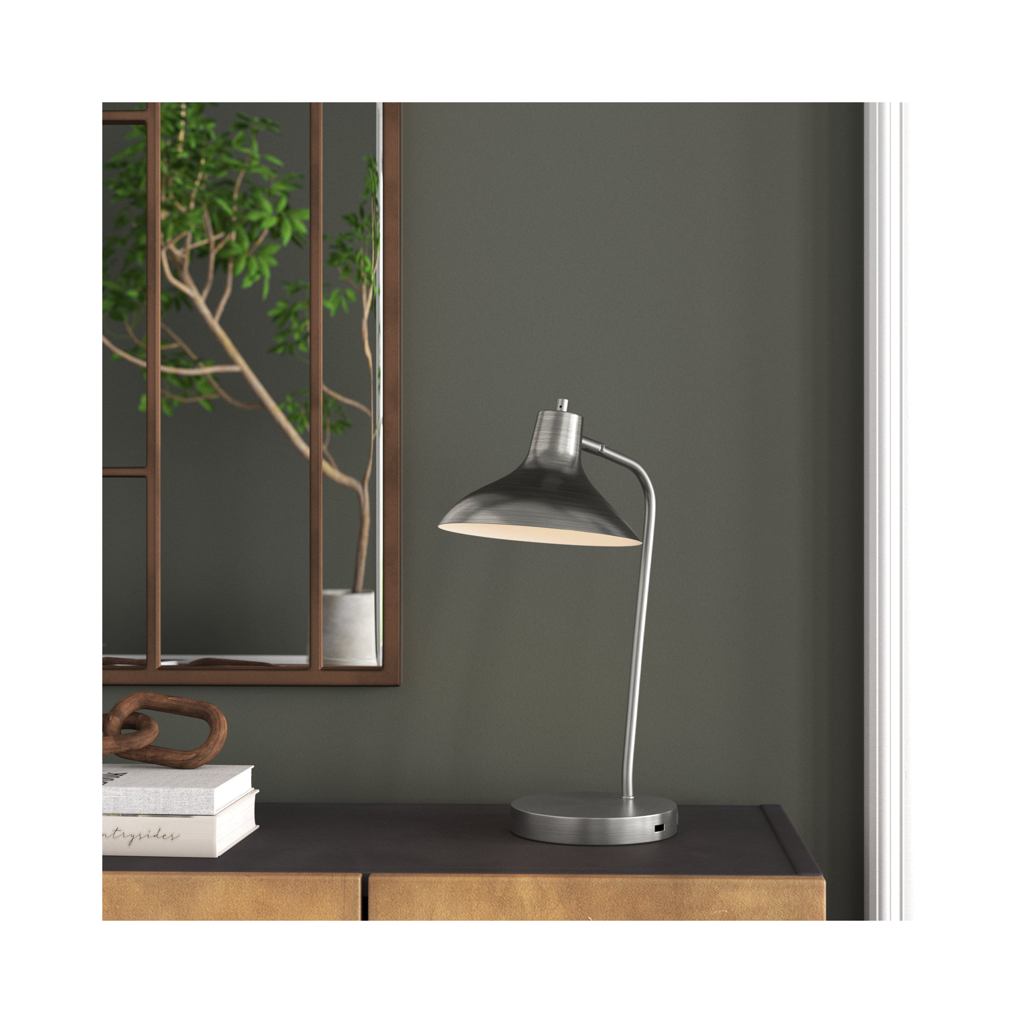 Lassell Adjustable Metal Desk Lamp, Brushed Steel