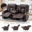 Recliner Loveseat With Console&Bluetooth Speakers, Manual Rv Loveseat Reclining Sofa-681905729