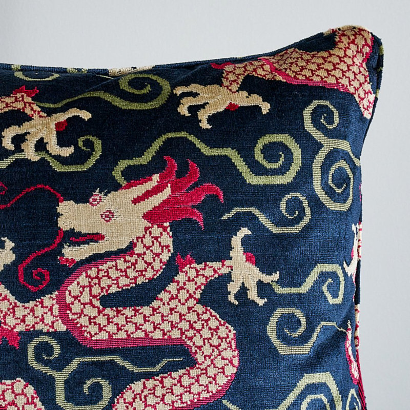 Oreiller en velours Bixi, Saphire