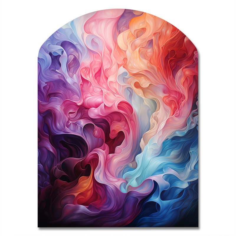 Citally Opt Art Radiant Spectrum II - Op Art asymétrique, art mural en métal, H 34 po x l 25 po