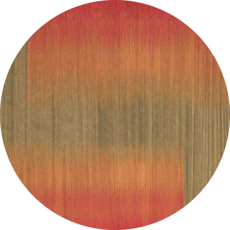 Tapis contemporains brun lavable à la machine 2576, Rond 7 pi