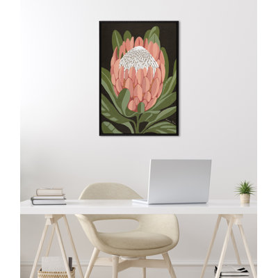 "Protea noire" par Mackenzie Nelson, reproduction d'art sur toile encadrée