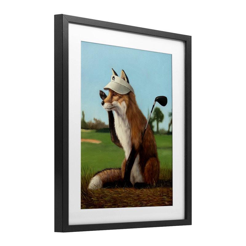 Fox Drive Golffer, reproduction encadrée sous verre, design par Lucia Heffernan, H 21 po x l 17 po