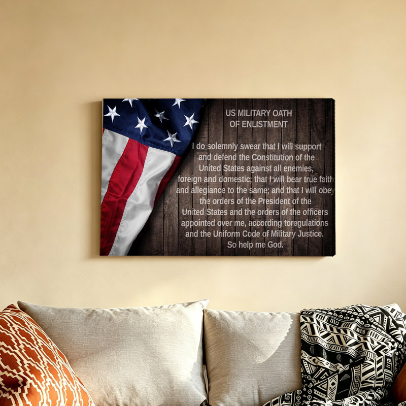 Affiche du serment militaire d'enrôlement américain, 16 x 24 pouces