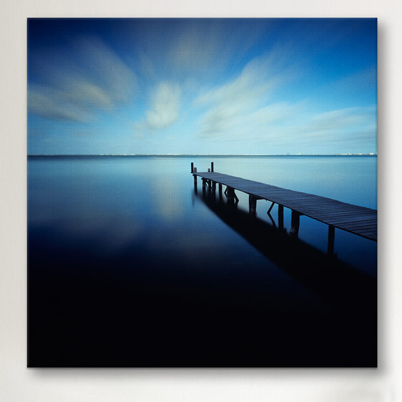 Reproduction de photo sur toile, "muelle azul crop" par moises perception, H 12 po x l 12 po x P 1,5 po
