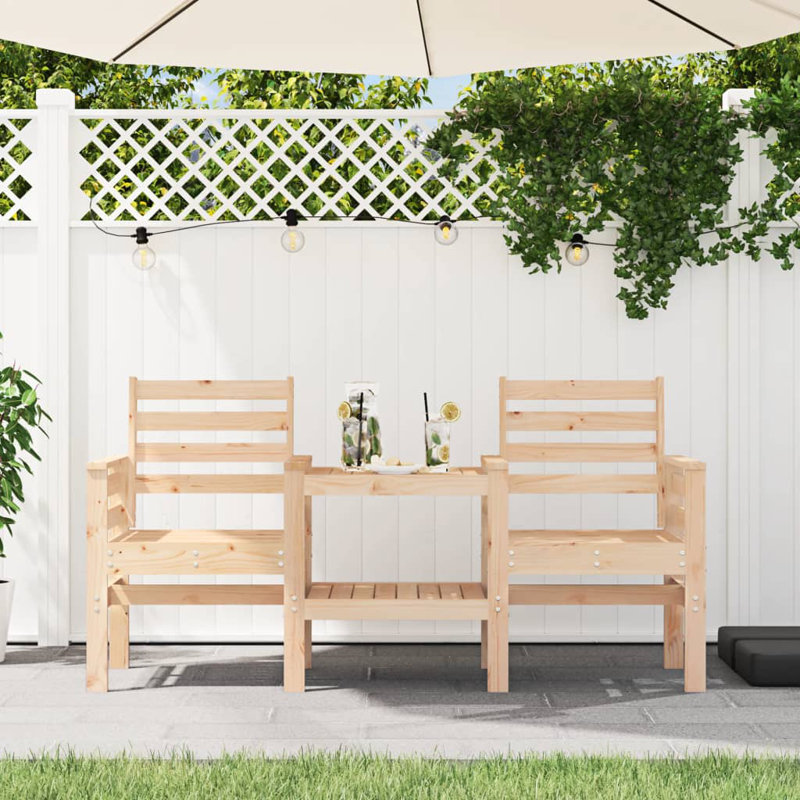 Amett Solid Wood Outdoor Bench, Natural