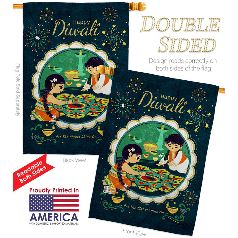 Double Sided 40 in. H x 28 in. W Polyester House Flag