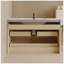 Meuble-lavabo flottant moderne 29,9 po avec comptoir en faux marbre et lavabo encastré en céramique, fixation murale pour petites salles de bain et appartements-1330375623