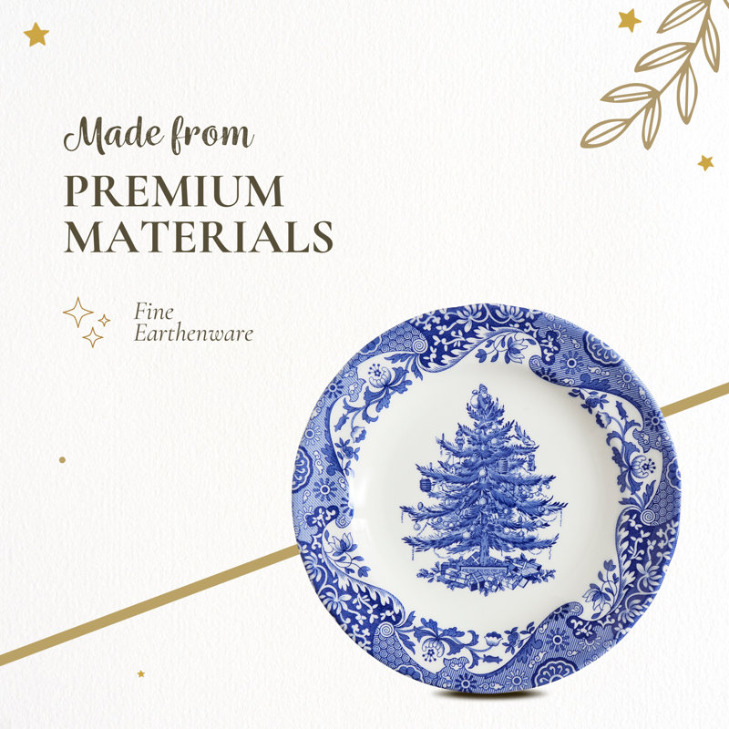 Spode Blue Italian Christmas Plate - Holiday Collection (Blue/White)