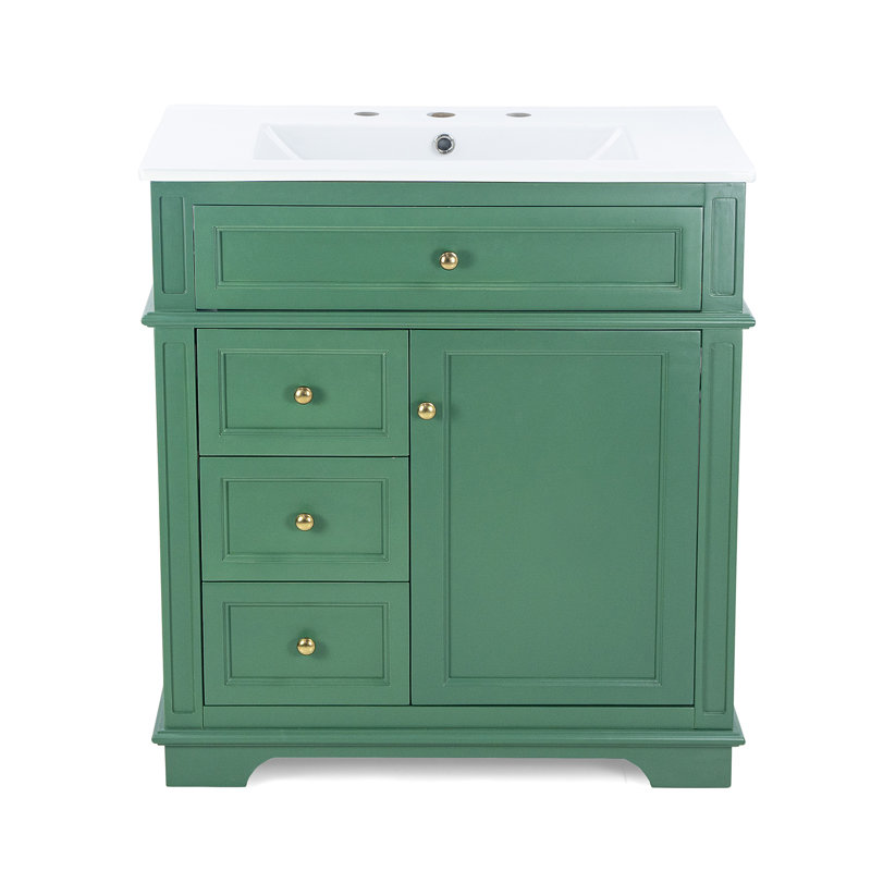 Meuble-lavabo 30 po avec lavabo, Vert