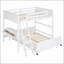 Lit superposé Kehr avec bureau, structure en pin durable, espace de travail intégré et grand espace de rangement pour les chambres modernes
