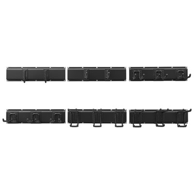 Support de rangement mural de 99 po pour outils Garage, capacité de 1 200 lb, conception robuste avec 6 rails et 16 crochets réglables pour organiser les outils de jardin, les pelles, les râteaux et plus encore