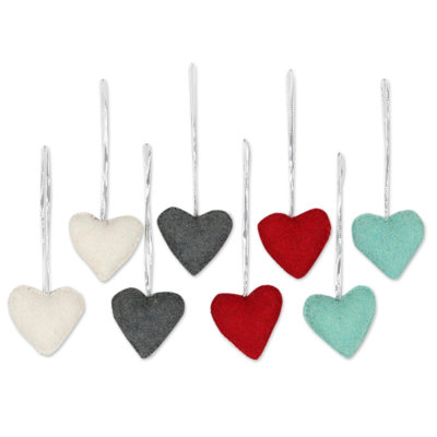 Ornements en feutre de laine The Hear Aisle® (ensemble de 8)