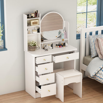Litzy 53.1'' Vanity with Stool and Mirror