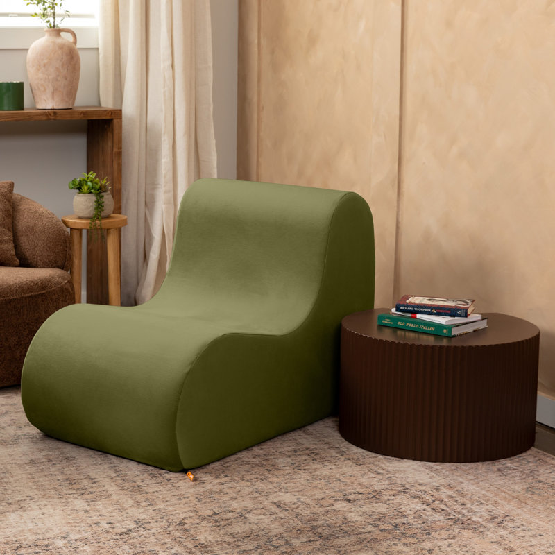 Fauteuil d'appoint en L Syera, Velours vert