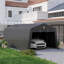 Abri de garage 11 pi x 20 pi avec fenêtres de ventilation, gris foncé