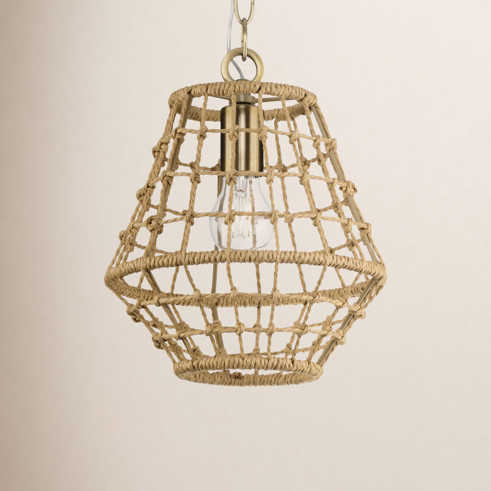 Single Light Jute Dimmable Pendant