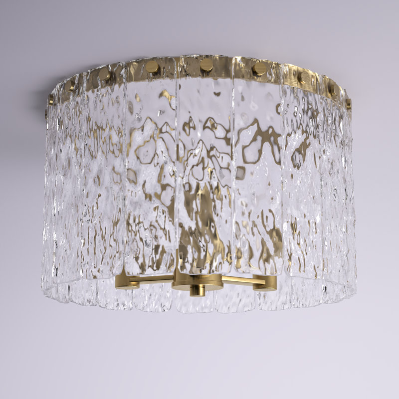 Plafonnier encastré en verre Arvizu, Or moderne