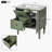 Retro Style 30'' Bathroom Vanity with Resin Sink Combo, Green