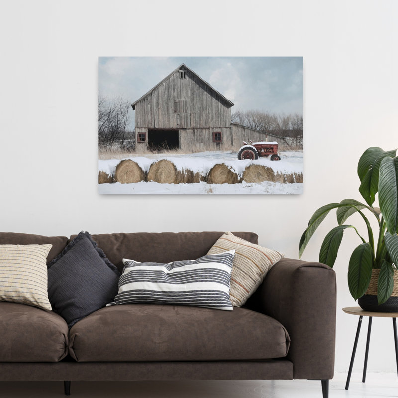 Paysage d'hiver abstrait froid, H 48 po x l 32 po