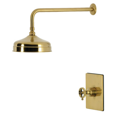 Robinet de douche à pression équilibrée à poignée unique moletée Kingston Brass Levante