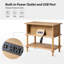 Table de bout à 1 tiroir en bois massif Hicks 28,4 "avec prises intégrées et ports USB-693973442