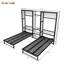 Lit simple, conception pliable 2 en 1, structure en métal blanc, garde-robe, tablettes et prise de courant pour espaces polyvalents