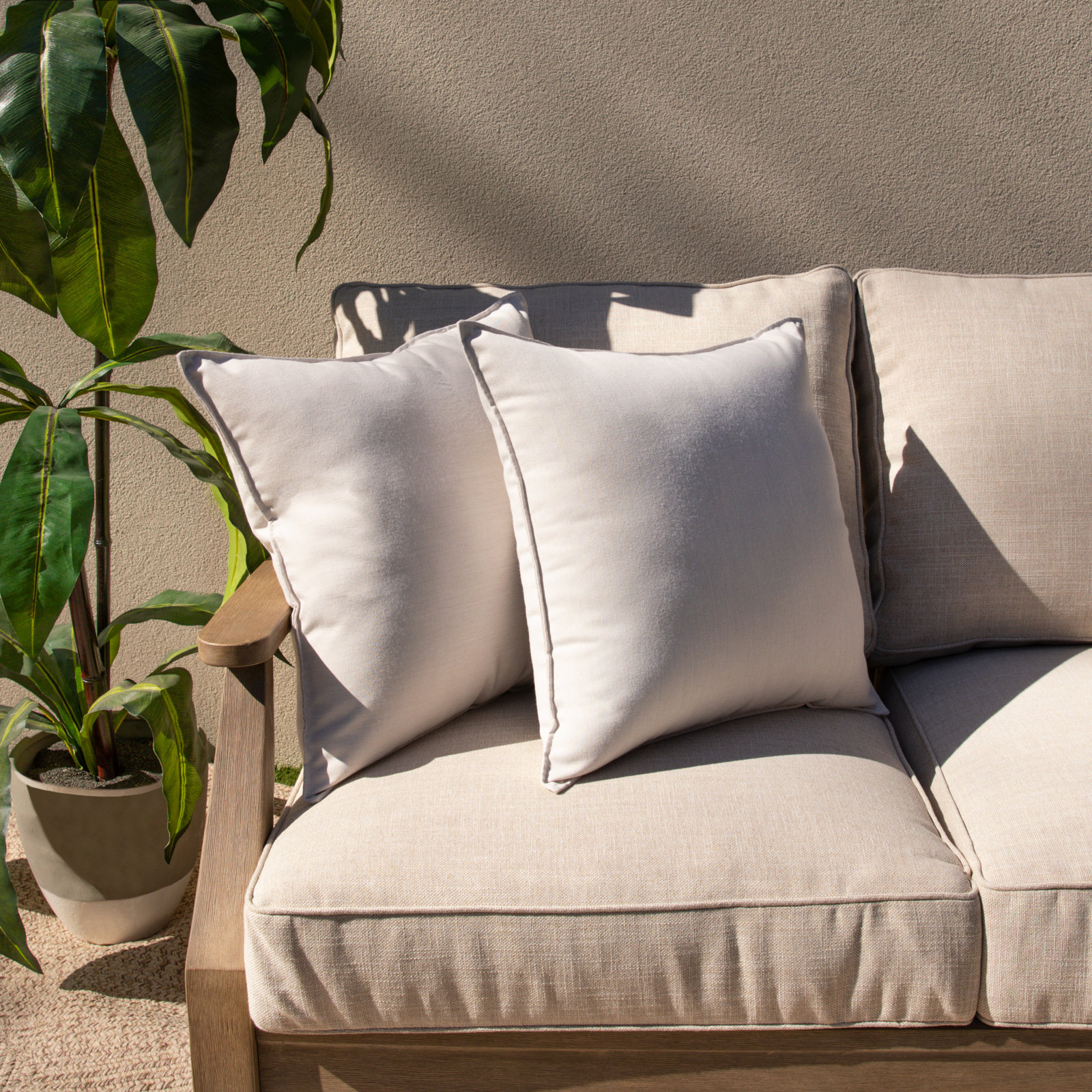 Everton 20" x 20" Sunbrella® Throw Pillow, Cast Pumice