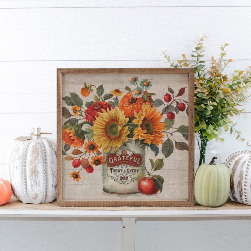 «Autumn In Bloom II Grateful» par Lisa Audit, H 16 po x l 16 po x P 1 po
