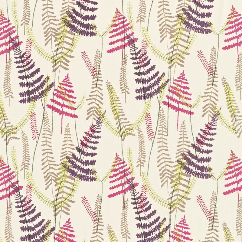 Athyrium Fabric, Plum/Fuchsia