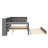 Full Size LED Platform Bed with Storage, Trundle, Desk, Charging Station and Upholstered Headboard - 8 Shelves-1299121347