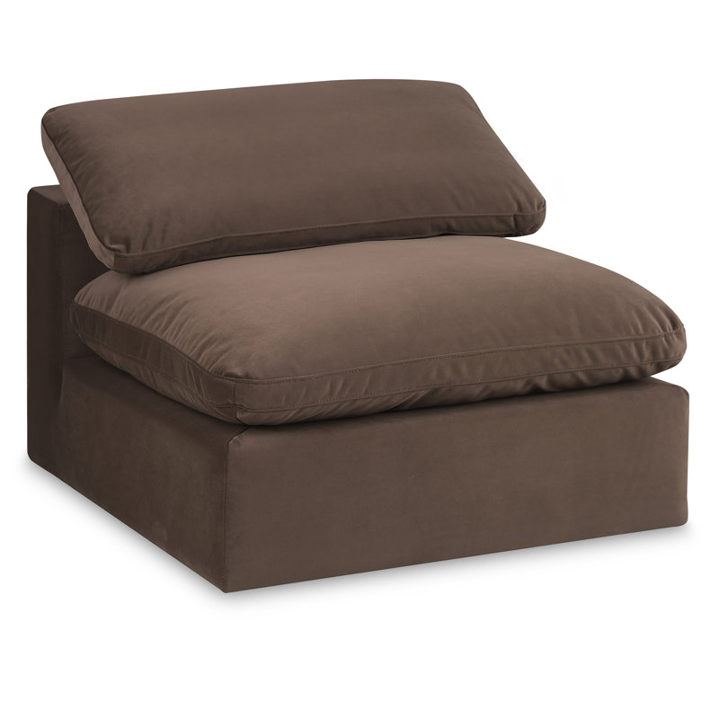 Fauteuil l 40 po, Velours brun