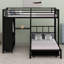 Lit superposé avec garde-robe intégrée, lit gigogne et bureau pliable-266181331