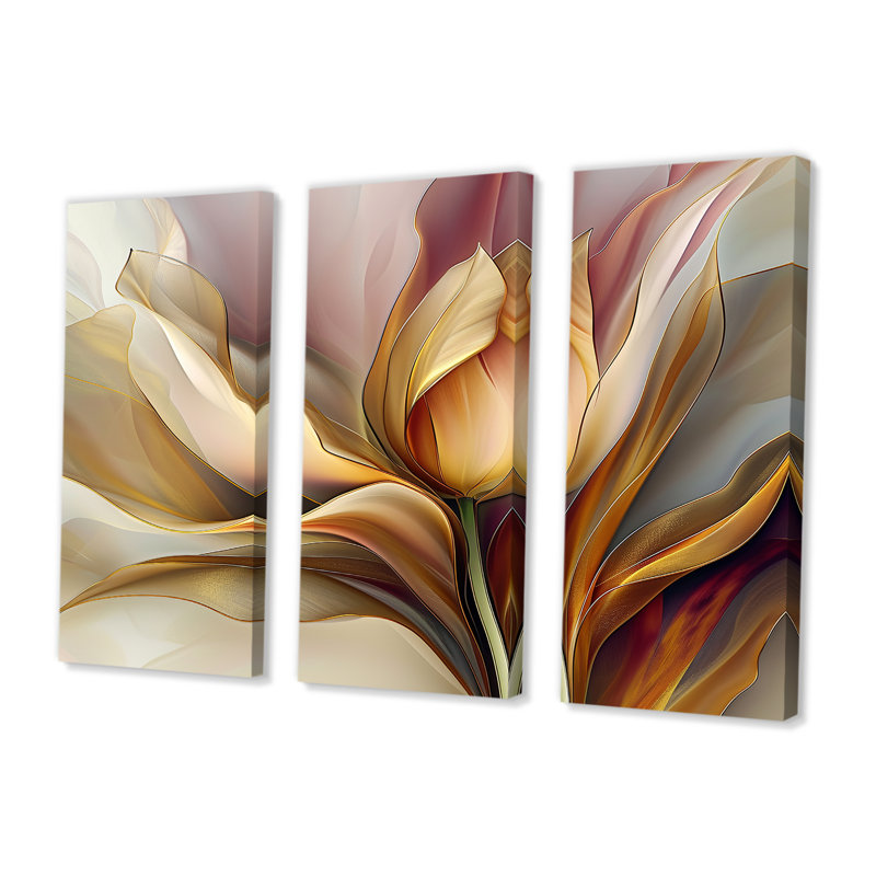 Colfontaine - Ensemble d'art mural tulipe, Toile tendue, H 28 po x l 36 po x P 1 po