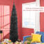8' Artificial Pencil Christmas Tree, Slim Xmas Tree With 618 Realistic Branch Tips And Plastic Stand