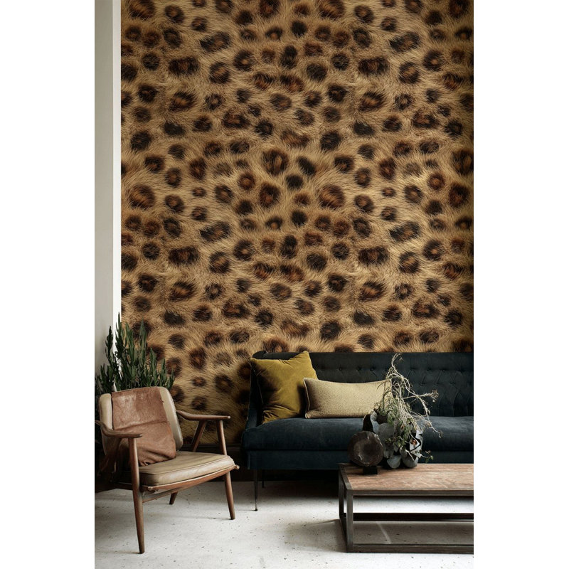 Papier peint imprimé animal léopard à motif animalier