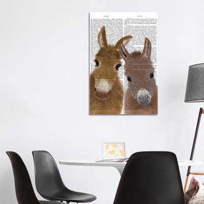Donkey Duo, Looking At You Book by Fab Funky - Wrapped Canvas Gallery-Wrapped Canvas Giclée