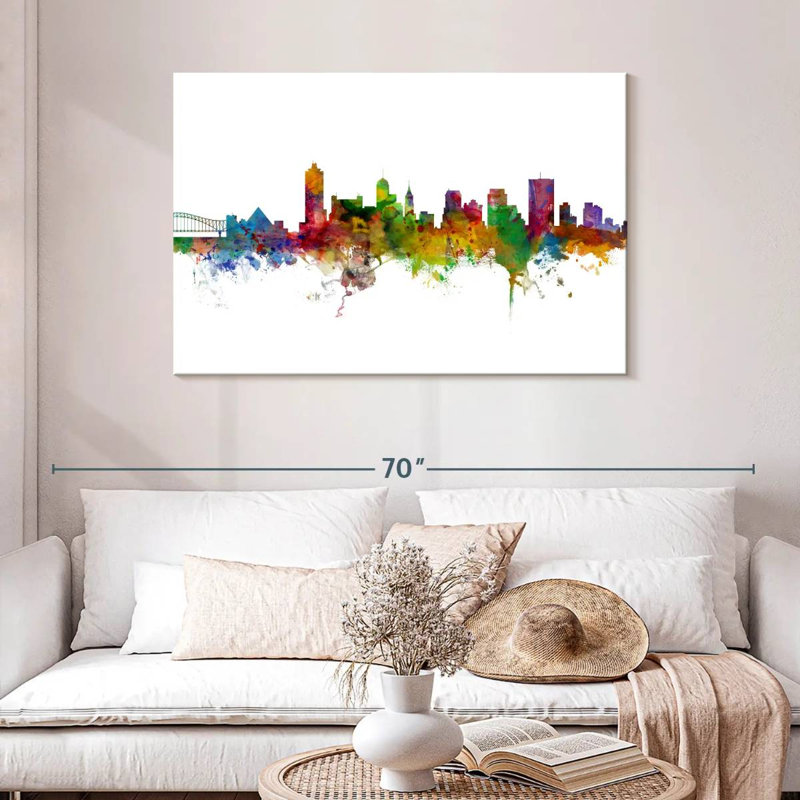 Kavia Memphis Tennessee Skyline II, H 30 po x l 45 po