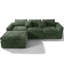 Canapé en éponge désossée à haute résilience de 108 pouces avec densité 30, coussins à double couche en forme de nuage, plusieurs options de combinaison, aucune installation requise / vert
