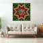 Golden Christmas Star Classic Traditional Abstract Nature Winter Wall Art Print-383735648