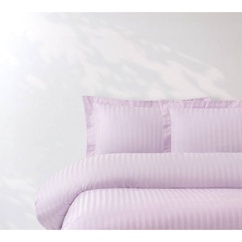 Satin Stripe 2 Piece Sateen Guest Room Sham Case Pack, King, Lilac